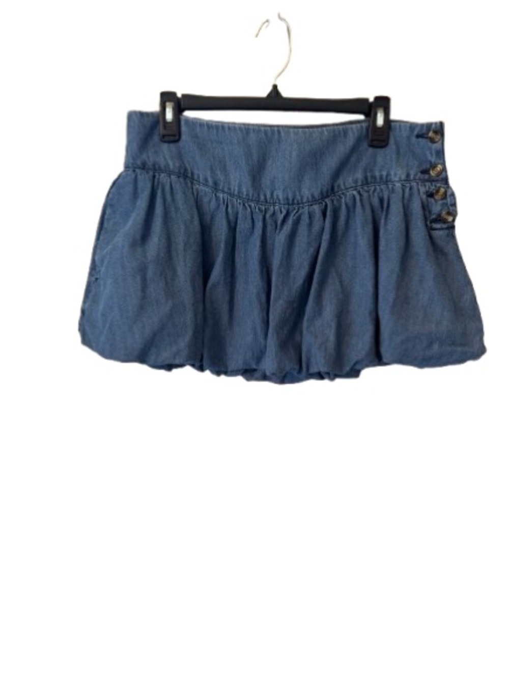 American Eagle Denim Bubble Mini Skort Button Side - Blue Size 8